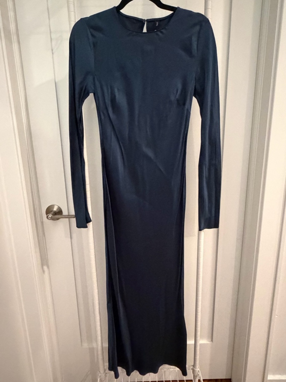 Mango Long Sleeve Navy Dress